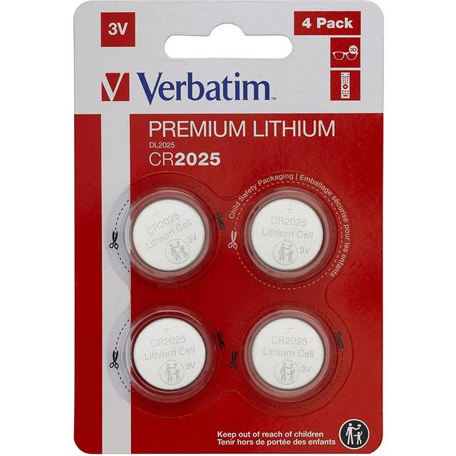 Verbatim CR2025 3V Lithium Battery (4 pack)