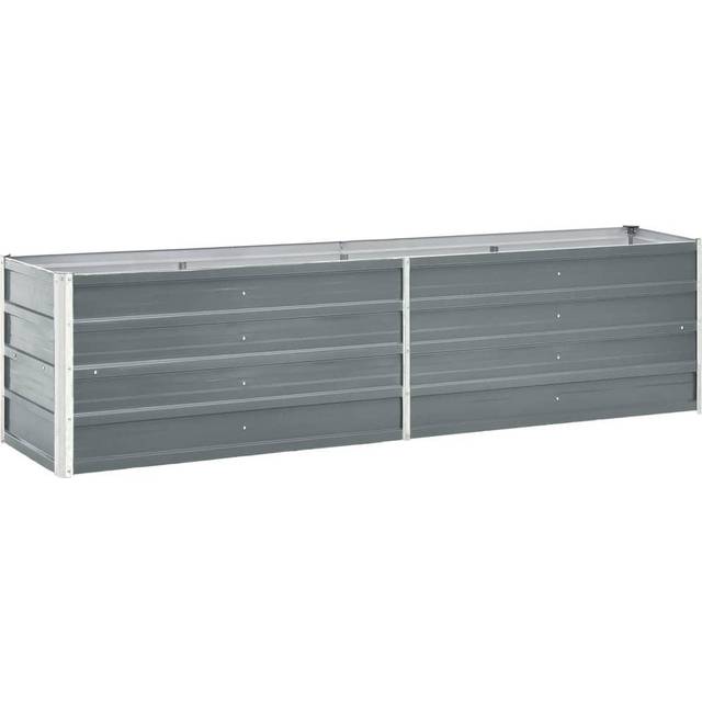 vidaXL Garden Raised Bed Galvanised Steel 240x40x45 cm Grey