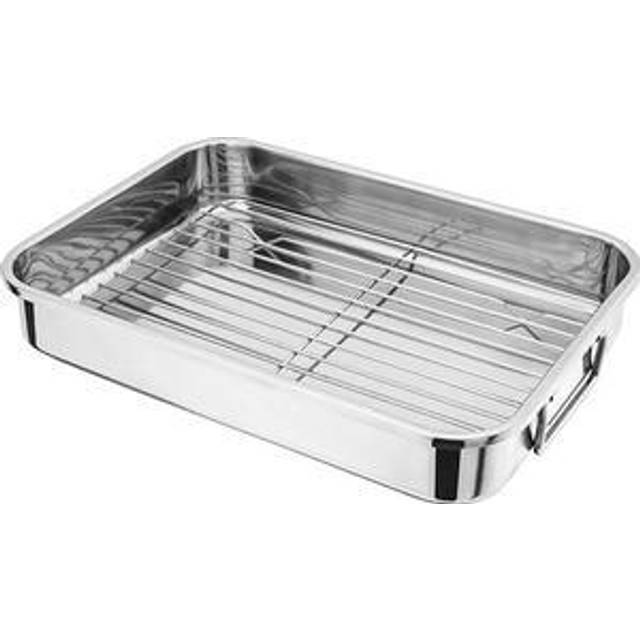 Judge Speciality Cookware, 36 x 26 x 6cm Roasting Pan with Rack - Silver