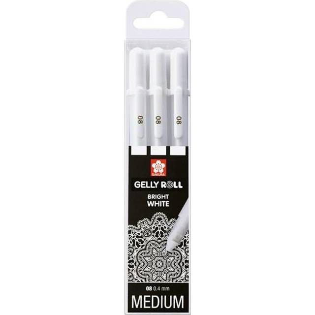 Sakura Gelly Roll Bright White (08 Medium) Set of 3