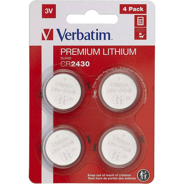 Verbatim CR2430 3V Lithium Battery (4 pack)
