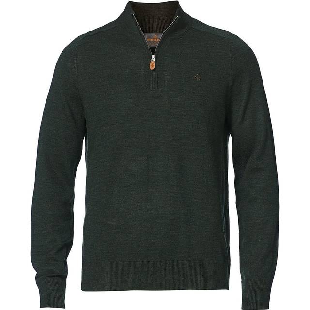 Morris John Merino Half Zip Olive