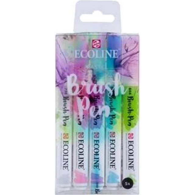 Royal Talens Ecoline Watercolour Brush Tip Pen Pastel Colour Set of 5