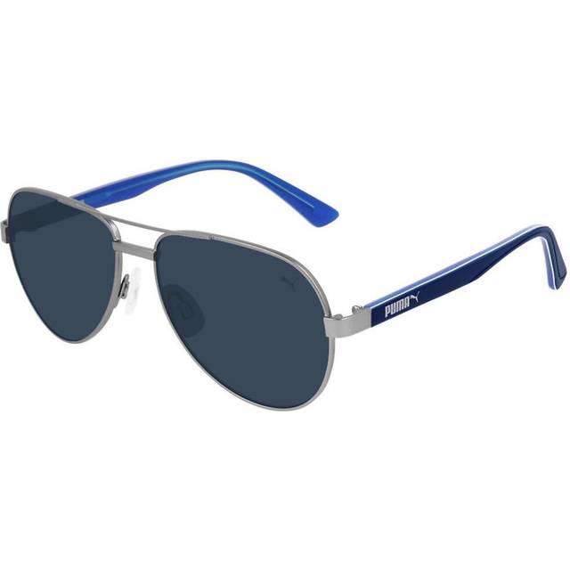 Puma Kid PJ0027S 011 Outlet sunglasses Metal Grey Blue Pilot Normal