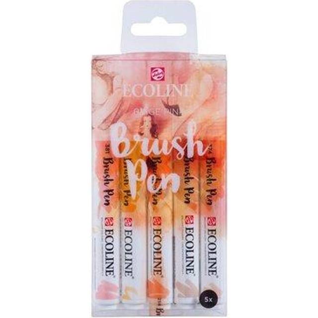 Royal Talens Ecoline Watercolour Brush Tip Pen Beige & Pink Colours Set of 5