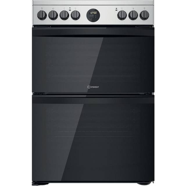 Indesit Id67V9Hcx 60Cm Wide Electric Double Oven Cooker With Ceramic Hob - Stainless Steel - Tainless Steel