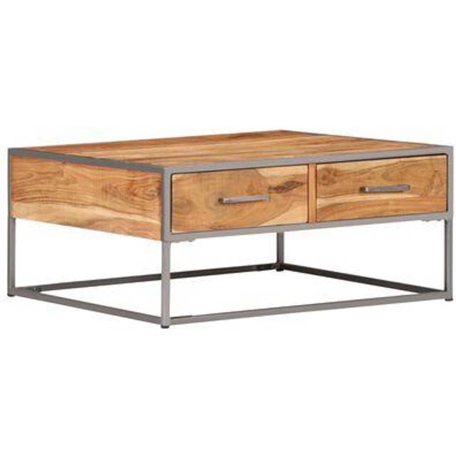 vidaXL Coffee Table 75x75x35 cm Solid Acacia Wood - Brown