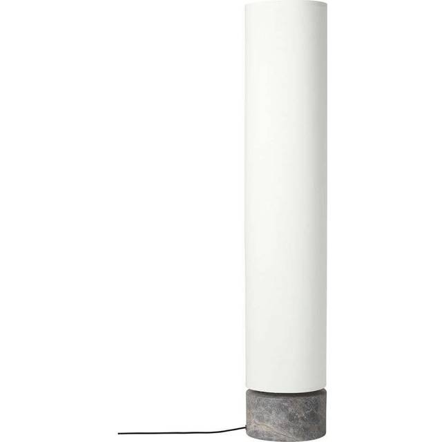 GUBI Unbound golvlampa 120 cm Kanvas-grå marmor - Vit