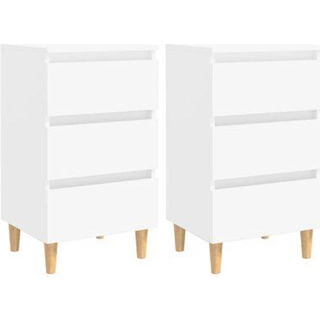 vidaXL Bed Cabinet with Metal Legs 2 pcs Concrete Grey 40x35x69 cm