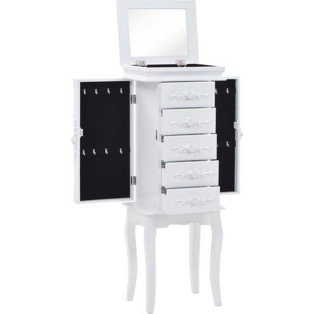 vidaXL Free Standing Jewelery Cabinet White
