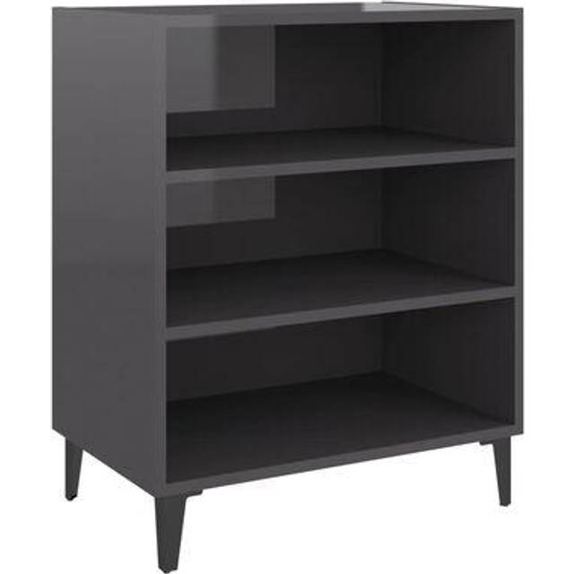 Skelmersdale Side Table with Storage - Concrete Gray (70cm H X 57cm W X 35cm D)