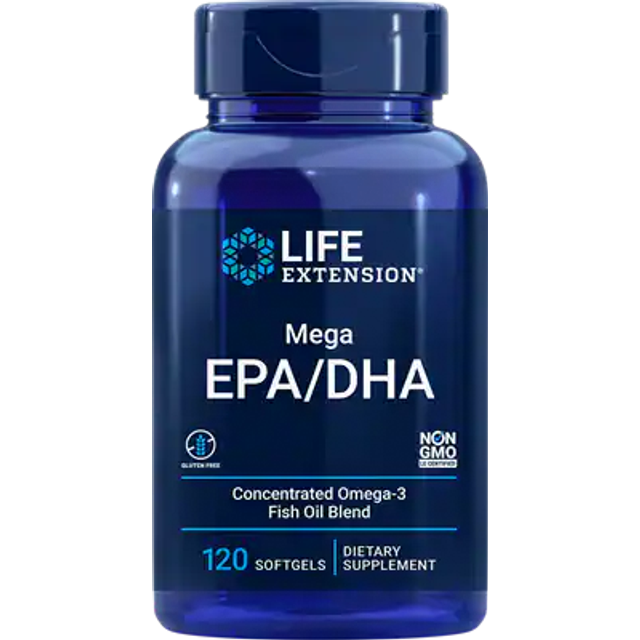 Life Extension  Mega EPA/DHA  120 Softgels (1 000 mg per Softgel)