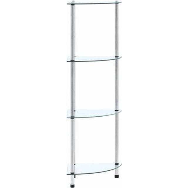 vidaXL 4-Tier Shelf Transparent 30x30x100 cm Tempered Glass
