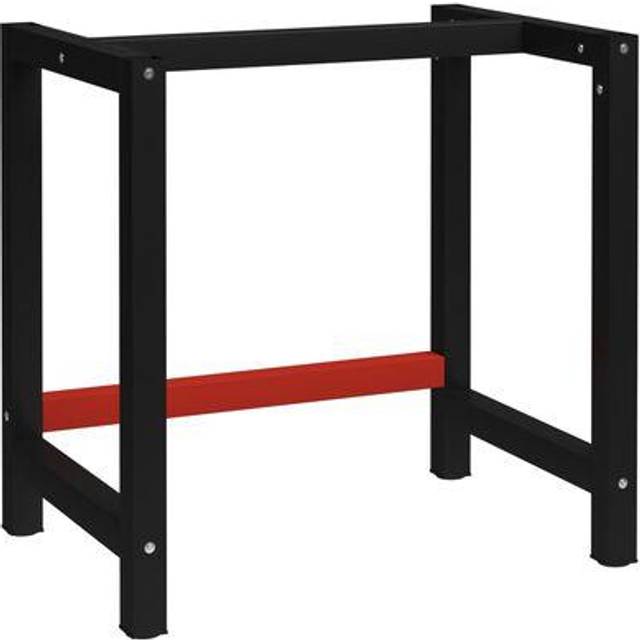 vidaXL Work Bench Frame Metal 80x57x79 cm Black and Red
