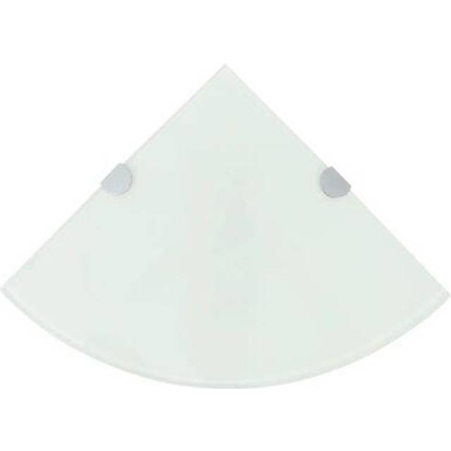 vidaXL Corner Shelf with Chrome Supports Glass White 25x25 cm