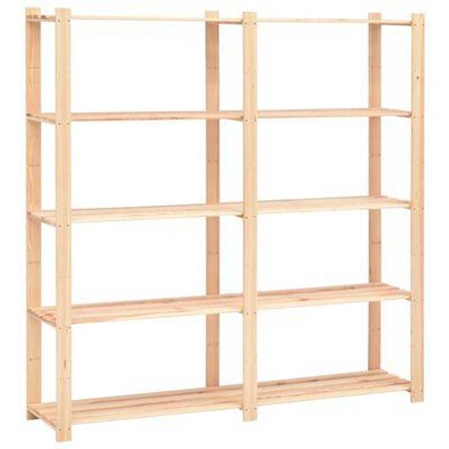 vidaXL 5-Tier Storage Rack 170x38x170 cm Solid Pinewood 500 kg - Beige