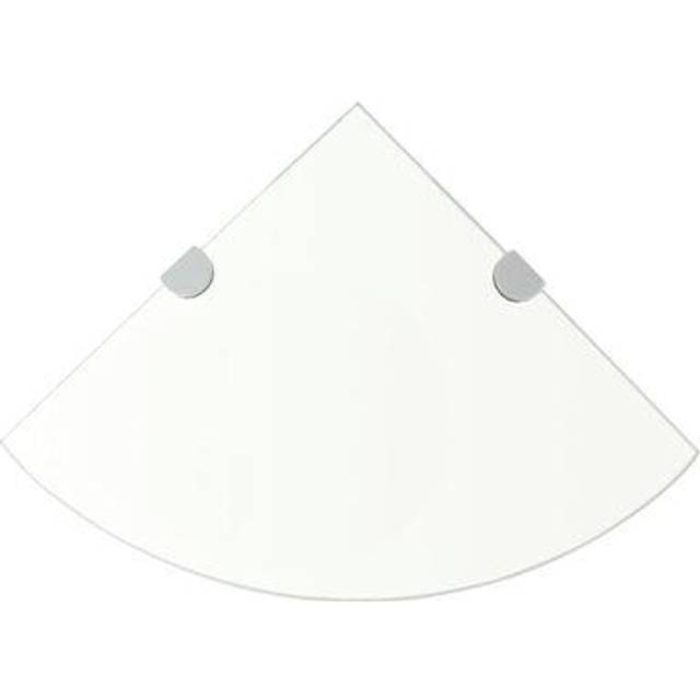vidaXL Corner Shelf with Chrome Supports Glass White 35x35 cm
