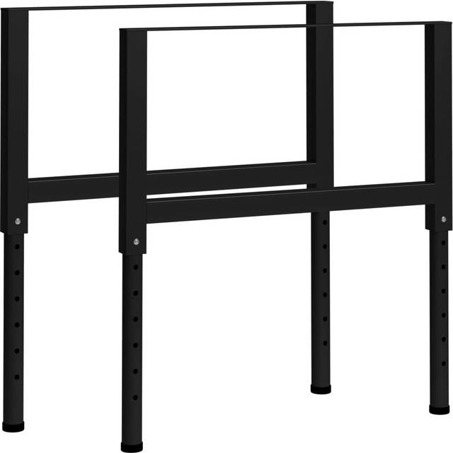 vidaXL Adjustable Work Bench Frames 2 pcs Metal 85x(69-95.5) cm Black