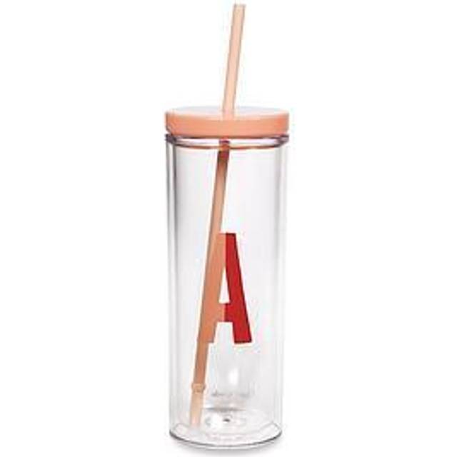 Kate Spade Sparks of Joy Initial Tumbler with Straw, N, Multi