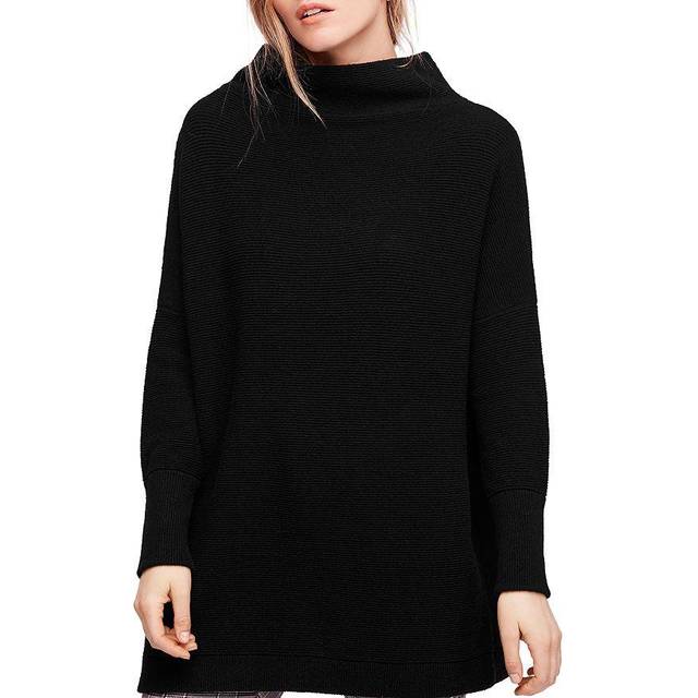 Ottoman Slouchy Tunic Jumper in Black, Size: XS