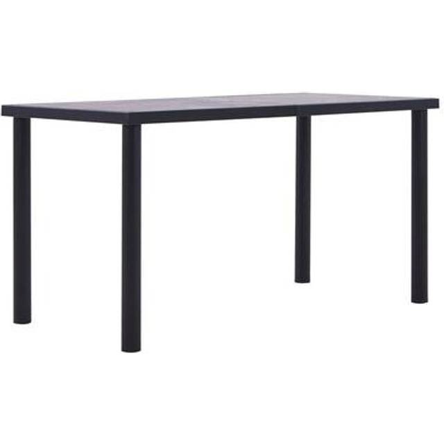 vidaXL Dining Table Black and Concrete Grey 140x70x75 cm MDF