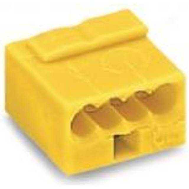 WAGO 243-504 Kopplingsklämma Flexibel: 0.6- Styvhet: -0.8 mm² Antal poler: 4 1 st Gul