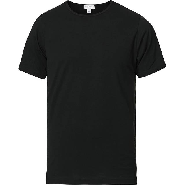 Sunspel Superfine Cotton Crew Neck T-Shirt Black