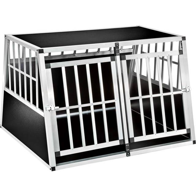 tectake Black Double Dog Crate 104cm - 69 x 90.5 x 104cm