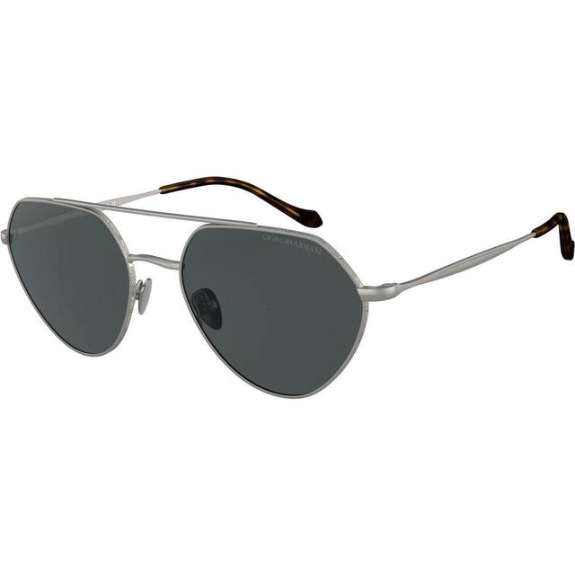 Giorgio Armani AR6111 Women's Irregular Sunglasses, Matte Gunmetal/Grey