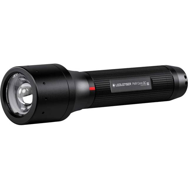 Ledlenser P6R Core QC LED-ficklampa, multicolor LED (vit, röd, grön, blå), laddningsbar med 18650 litiumbatteri, stroboskopfunktion, 270 lumen, 335 m ljusräckvidd, inkl batteri, jakt, fiske, utomhus