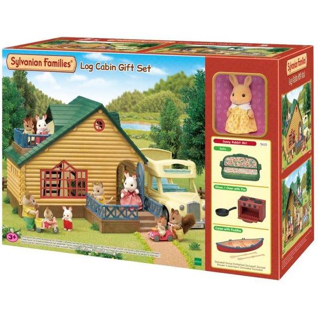 Sylvanian Families Log Cabin Playhouse Gift Set with Green Roof