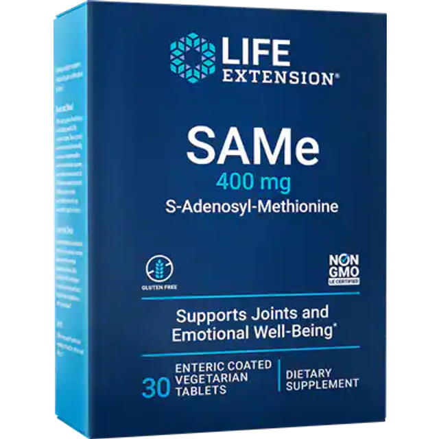 Life Extension  SAMe  S-Adenosyl-Methionine  400 mg  30 Enteric Coated Vegetarian Tablets