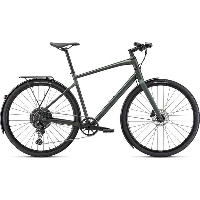 Specialized Cykel, Sirrus X 4.0 EQ, Satin Oak Green Metallic / Black Reflective