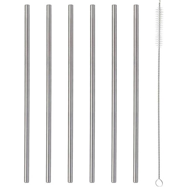 Viners Barware 6pce Long Steel Drinking Straws Gift