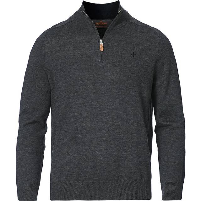 Morris John Merino Half Zip Dark Grey