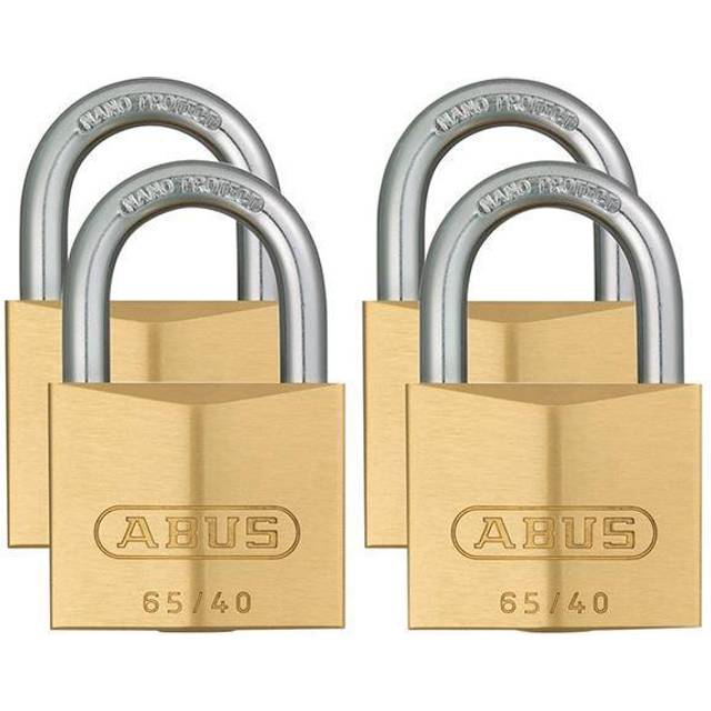 65/40 Brass Key Padlocks - 40mm, Pack of 4 - Abus