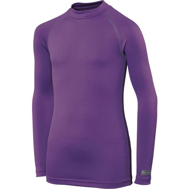 (5-6, Purple) Rhino Childrens Boys Long Sleeve Thermal Underwear Base Layer Vest Top