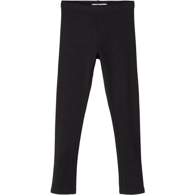 Name IT flickor leggings basic med penseleffekt, svart, 128