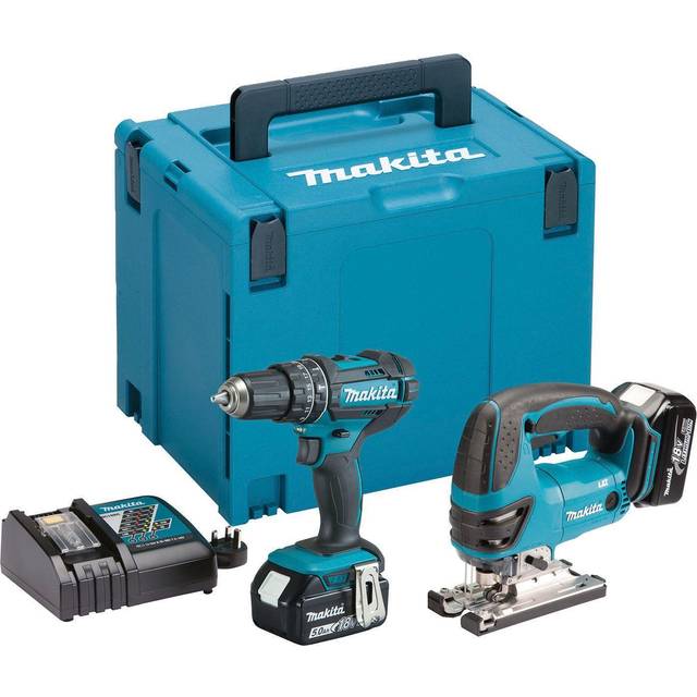 Makita DLX2134TJ 18V Combi Drill & Jigsaw Twin Pack with 2x 5.0Ah Batteries