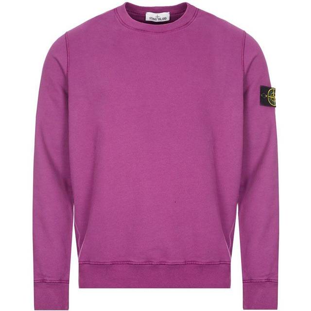STONE ISLAND Badge Logo Crewneck Sweatshirt 'Magenta' - purple