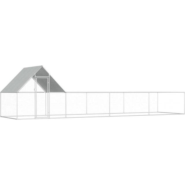 Vidaxl Chicken Coop 8x2x2 M Galvanised Steel