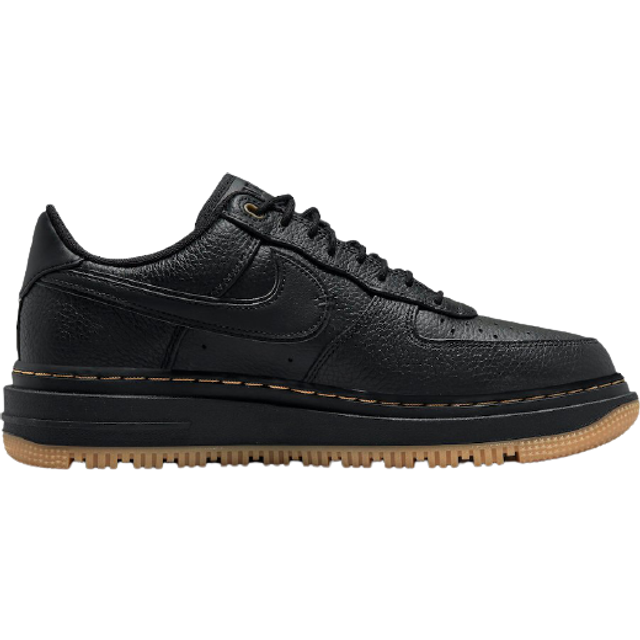 Nike Air Force 1 Luxe sneakers för män, Svart svart bucktan gummi gul, 38.5 EU