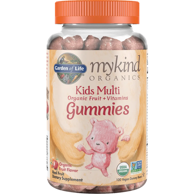 Garden of Life  Kids Multi Gummies  Organic Fruit + Vitamins  Fruit  120 Vegan Gummy Bears