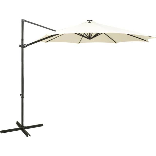 Cantilever Garden Parasol with Pole and led Lights Anthracite 300 cm Vidaxl