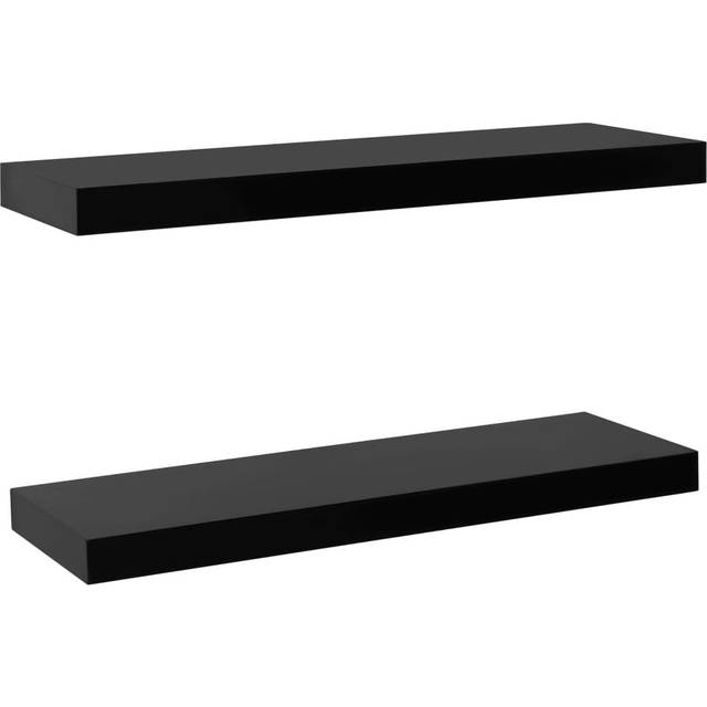 vidaXL Floating Wall Display Shelves Book/DVD Storage White MDF 2 pcs