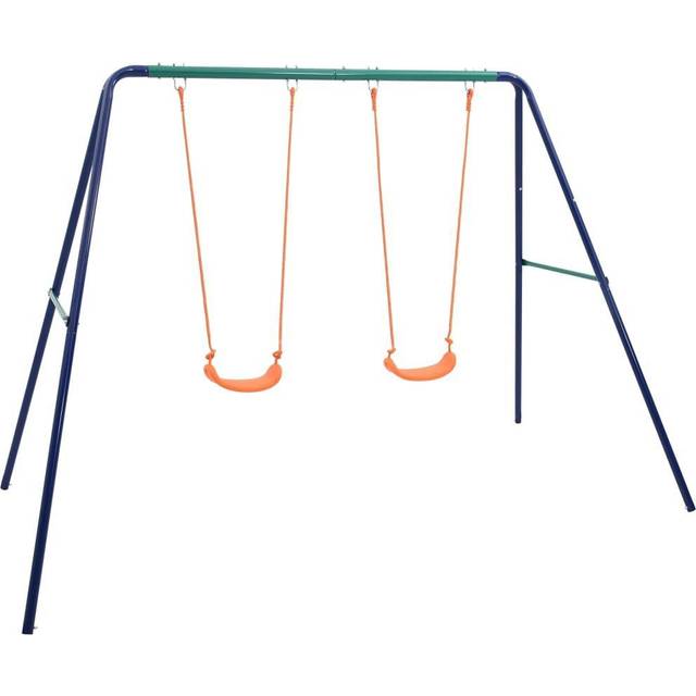 vidaXL Swing Set with 2 Seats Steel - Orange
