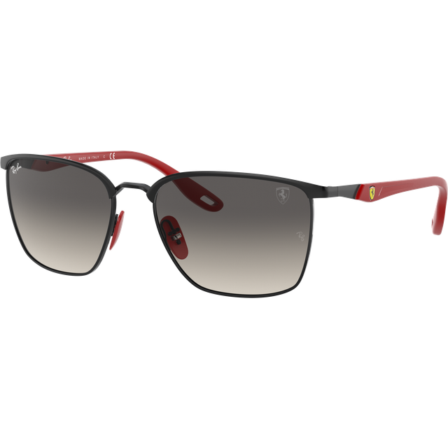 Ray - Ban Unisex RB3673M SCUDERIA FERRARI COLLECTION F04111 Solglasögon Metall Svart Grå Fyrkantig Normal Skuggad