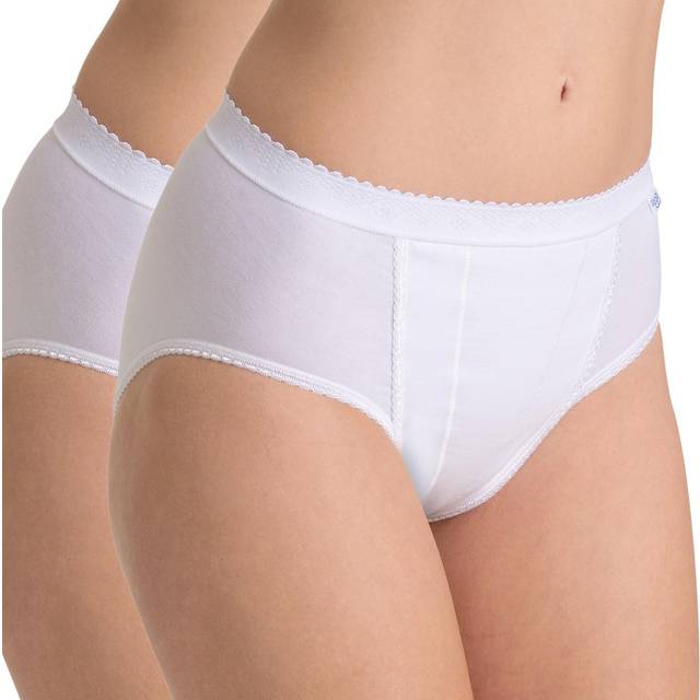 Sloggi Womens Control Tai 2 Pack Briefs - White Fabric - Size 4XL