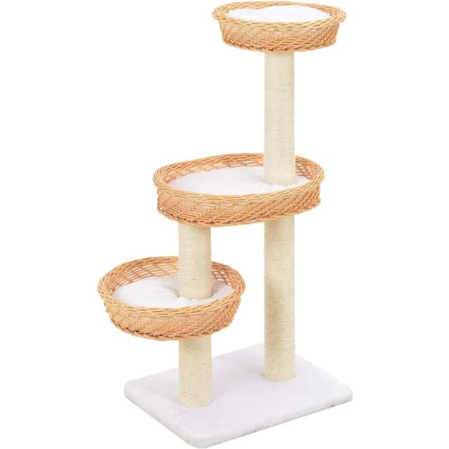 Katträd med klöspelare i sisal & naturlig pil