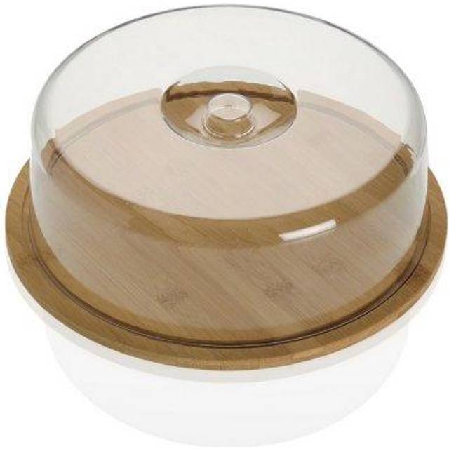 Bricka med lock Versa Transparent Bambu polystyren Trä MDF